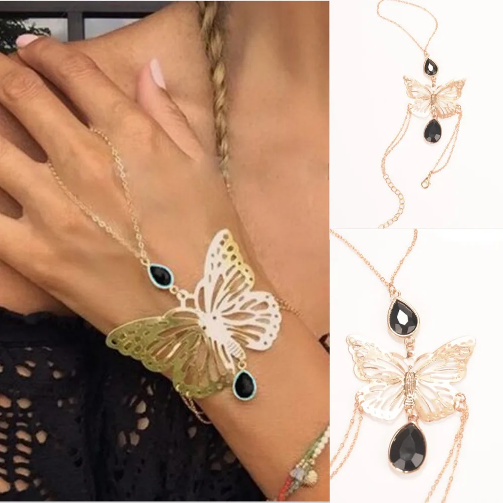 Special Women Bracelets With Ring Attached Big Beautiful Butterfly Hand Ring Bangles
Special Women Bracelets With Ring Attached Big Beautiful Butterfly Hand Ring Bangles