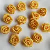 Factory Price Colorful 1.5cm Satin Rolled Ribbon Rose Fabric Flower for Clothing Dress Headband Supplies