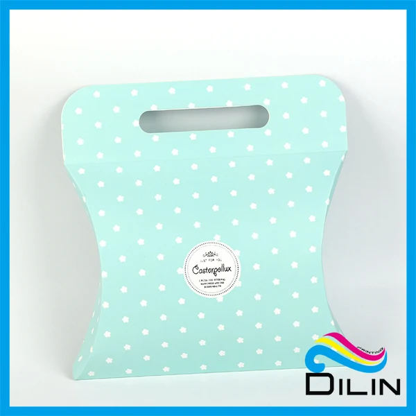 new design european wedding favors paper handle pillow candy box