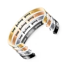 2019 New Gift Custom Engraved Logo Bangle Arrow Inspiration Opening Stainless Steel Bracelet Bangle Accesorios Para Mujer