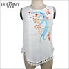 Colormy Wholesale OEM Professional India Style White Cotton sexy Sleeveless blouse