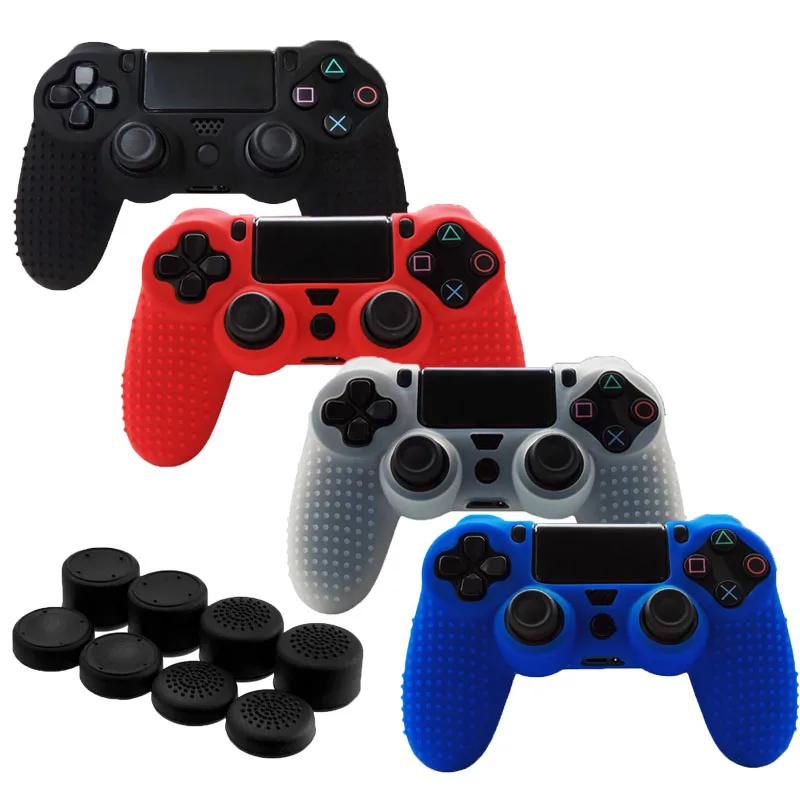 9 in 1 PS4 Slim Accessories for Dualshock 4 PS4 Slim Pro Controller Studded Skin + 8PCS Anti-slip Soft Silicone Grip Case Cover, Picture color
9 in 1 PS4 Slim Accessories for Dualshock 4 PS4 Slim Pro Controller Studded Skin + 8PCS Anti-slip Soft Silicone Grip Case Cover, Picture color