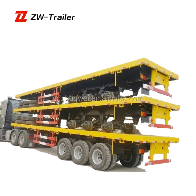 2 axle bogie flatbed trailer container semi trailer for kenya