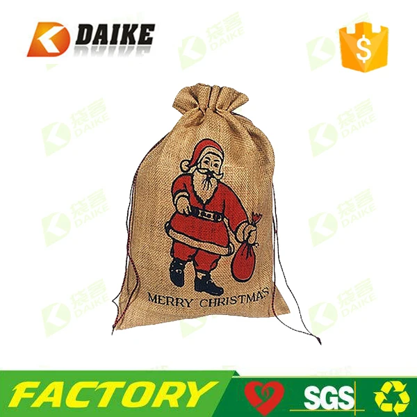 mini favor drawstring burlap cheap small christmas jute gift bag