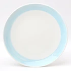 11 inch Blue Color Glazed Round Shape Ceramic Porcelain Dinner Service Plates For Home Hotel Restaurant