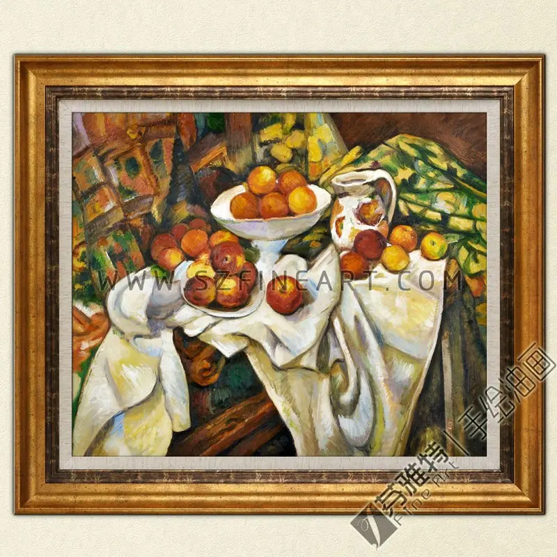 لا تزال الحياة، التفاح والبرتقال، 100% الانطباع النفط قماش اللوحة المصنوعة يدويا استنساخ سيزان بول
