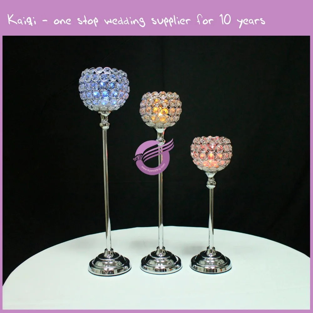 Zt00060 Wholesale Glass Tall Crystal Bead Candle Holders Candelabras