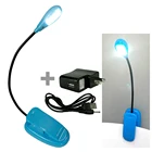 USB Rechargeable 4 LED Clip-On Flexible Gooseneck Book Reading Light Adjustable Brightness Folding Music Stand Read Lamp