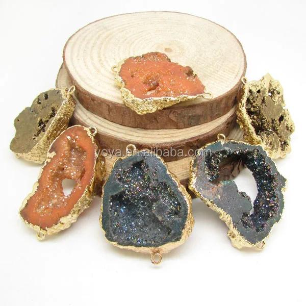 JF8409 Sparkly gold electroplated titanium coated druzy geode connectors,drusy druzy jewelry supplies
JF8409 Sparkly gold electroplated titanium coated druzy geode connectors,drusy druzy jewelry supplies