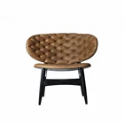 Italian designer solid wood fabric or leather button Luxury chair