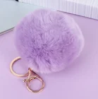 Factory Wholesale Customize Fashion Colorful Rabbit Fur Ball Keychain