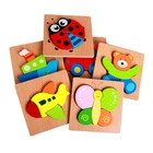 Wooden educational Toys for Kids Preschool animal Jigsaw puzzle funning toy for baby