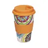 Eco Friendly Wholesale Bamboo Fibre Coffee Cup With Silicone Lid And Sleeve Travel Mug