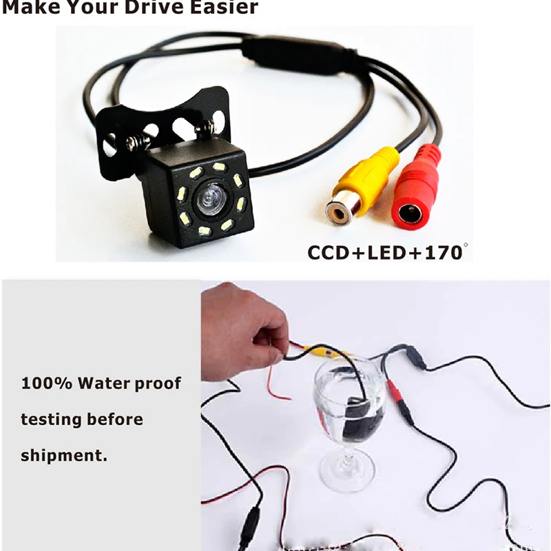 8 LED Ligths Night Vision Car Rearview Camera (9)