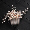 Wholesale Fashion Rose Gold Wedding Jewelry Rhinestone Pearl Bridal Hair Comb for Bridal Accessories