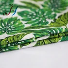 100% Cotton digital printed plain poplin green leaf fabric for dress