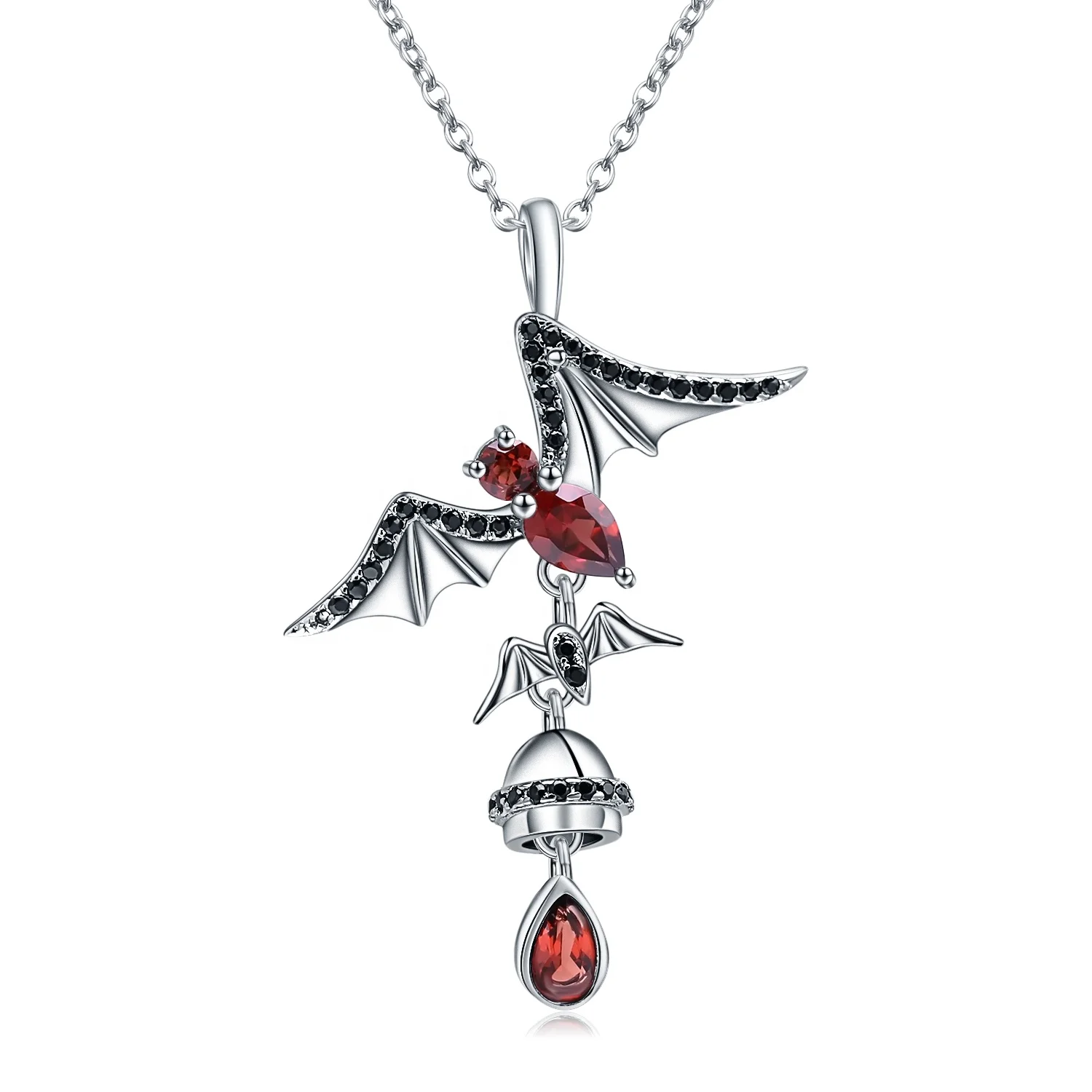 Abiding 925 Sterling Silver Fashion Pendant Natural Red Garnet Gemstone Handmade Bat Necklace Halloween Gifts for Women
Abiding 925 Sterling Silver Fashion Pendant Natural Red Garnet Gemstone Handmade Bat Necklace Halloween Gifts for Women