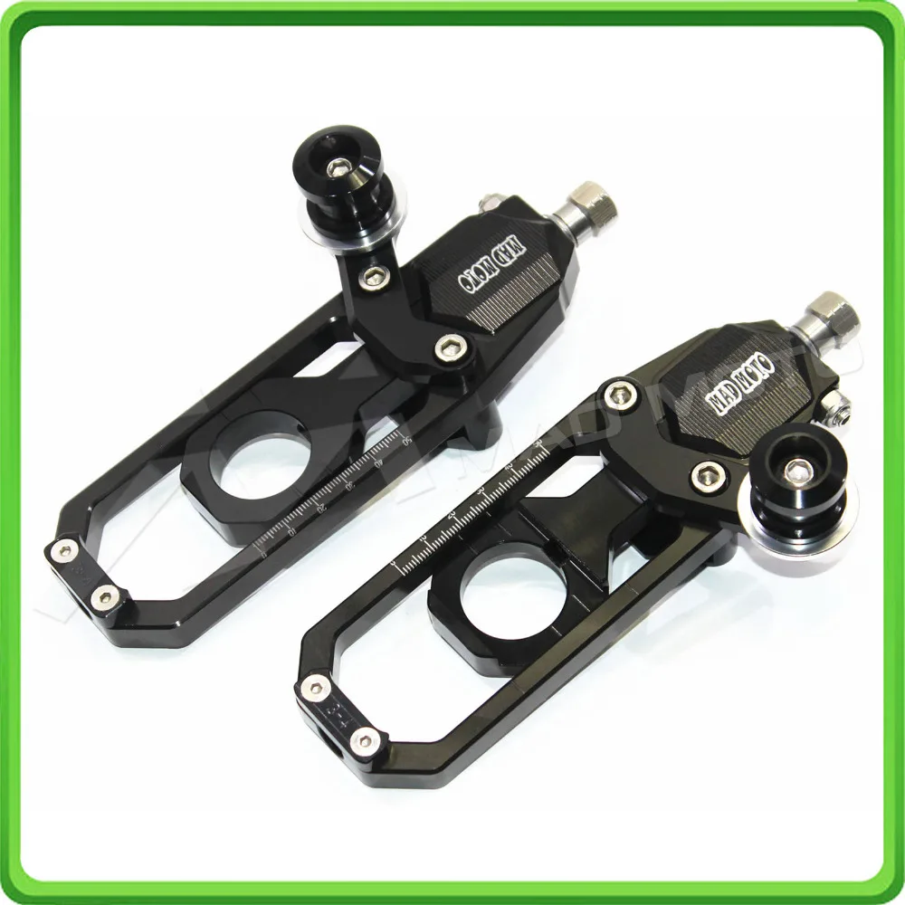 Motorcycle Chain Tensioner Adjuster with bobbins kit for Suzuki GSXR600 GSX-R750 2011 2012 2013 2014 2015 2016 Black (4)