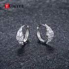 New Design Latest Cubic Zirconia 925 Sterling Silver Women Electroplated Cameo Crochet Clipon Hoop Earrings