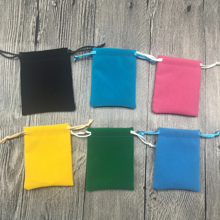 colored velvet custom gift drawstring jewelry pouch bag