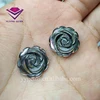 Half Drill Handmade Carved Flower MOP Black Lip Shell Black Rose Jewelry Made in China