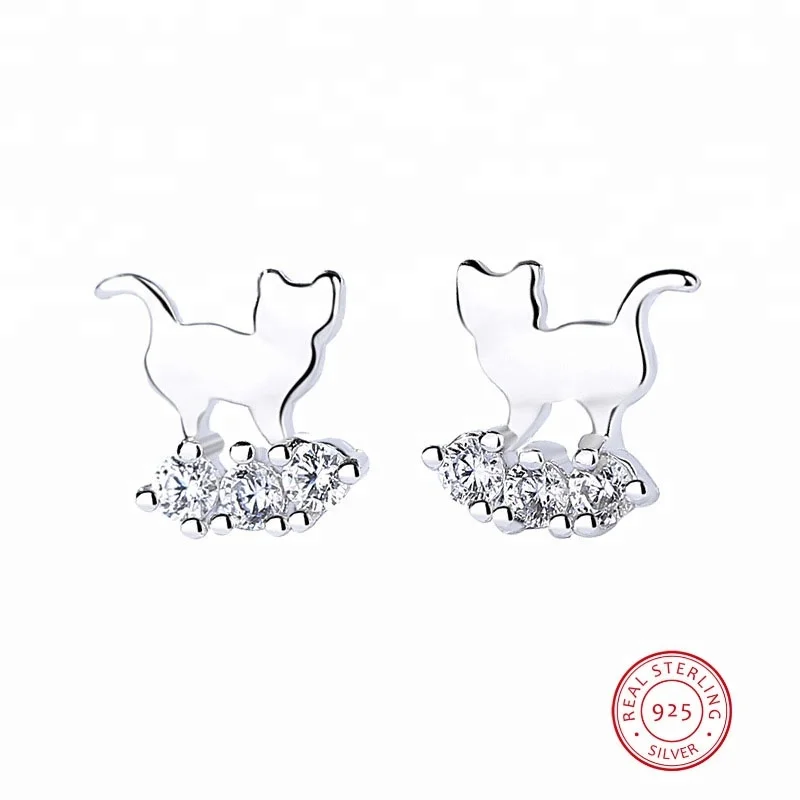 Onilne Sale Free Shipping Cute 925 Sterling Silver Jewellery Cat Stud Earring, White
Onilne Sale Free Shipping Cute 925 Sterling Silver Jewellery Cat Stud Earring, White