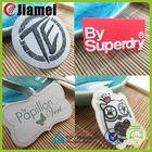 Big factory made woven printed rubber custom clothing patch garment label