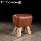 2019 Luxury European Living Room Wooden Frame Leather Bar Stool Chair Luxury