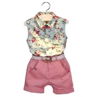 Summer girls outfits 2 pieces clothing set baby tank top+shorts on sale