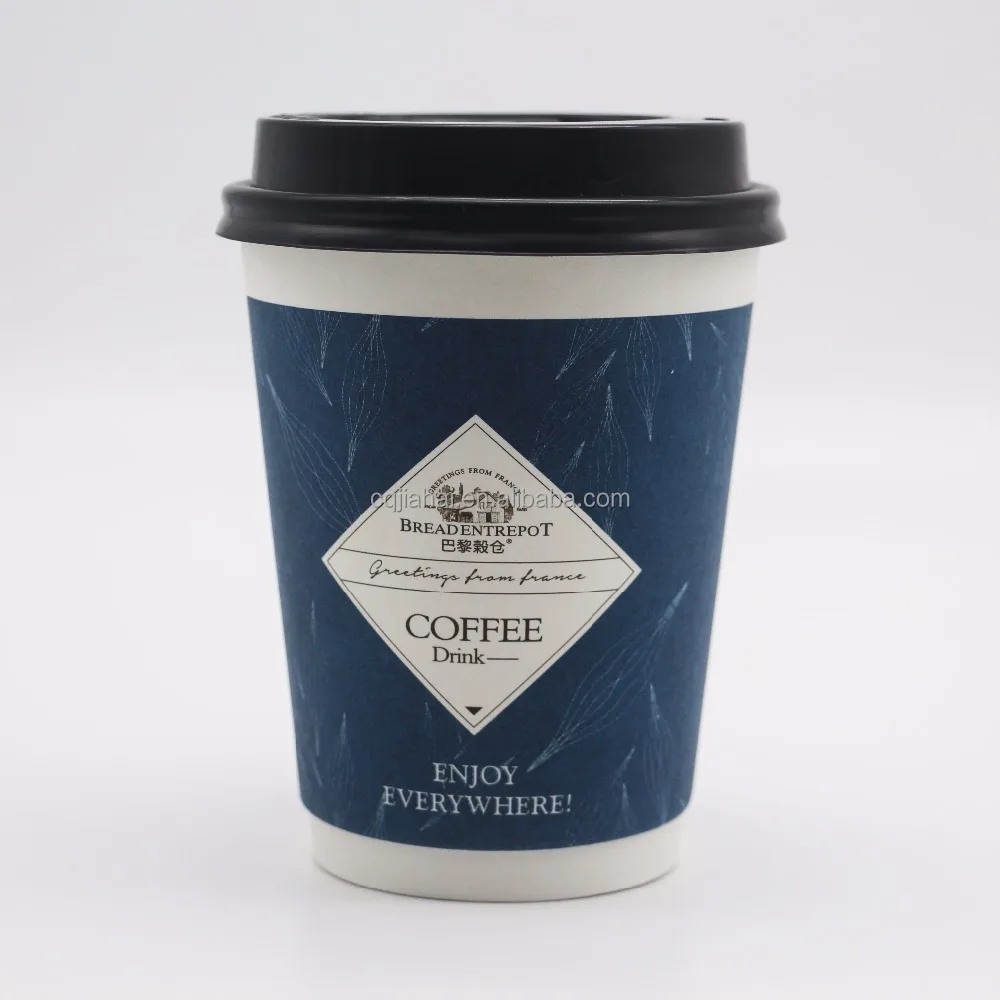 12oz disposable double wall insulated paper coffee cups with lids