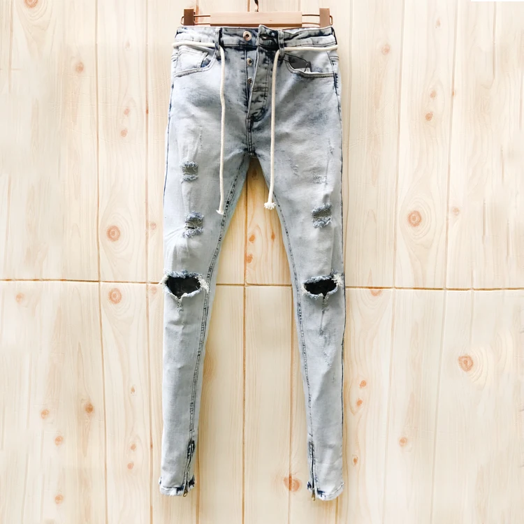 High quality new English style bike jeans blue high street zipper Distressed hole light blue Trousers denim factory cotton 98%, Picture color
High quality new English style bike jeans blue high street zipper Distressed hole light blue Trousers denim factory cotton 98%, Picture color