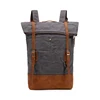 Good feedback waterproof knapsack vintage waxed canvas book bag school backpack organizer