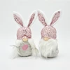 New design spring home decor easter indoor decorations girls gifts pink sequin elf dwarf couple gnomes with bunny ears