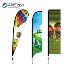 Promotional Advertising exhibition event outdoor Feather Flag Flying Beach Flag banner stand , Teardrop Flag