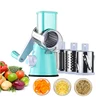Home use Mini Manual Round Mandoline Slicer Grinder, Rotary Cheese Grater for Walnuts, Vegetable, Potato