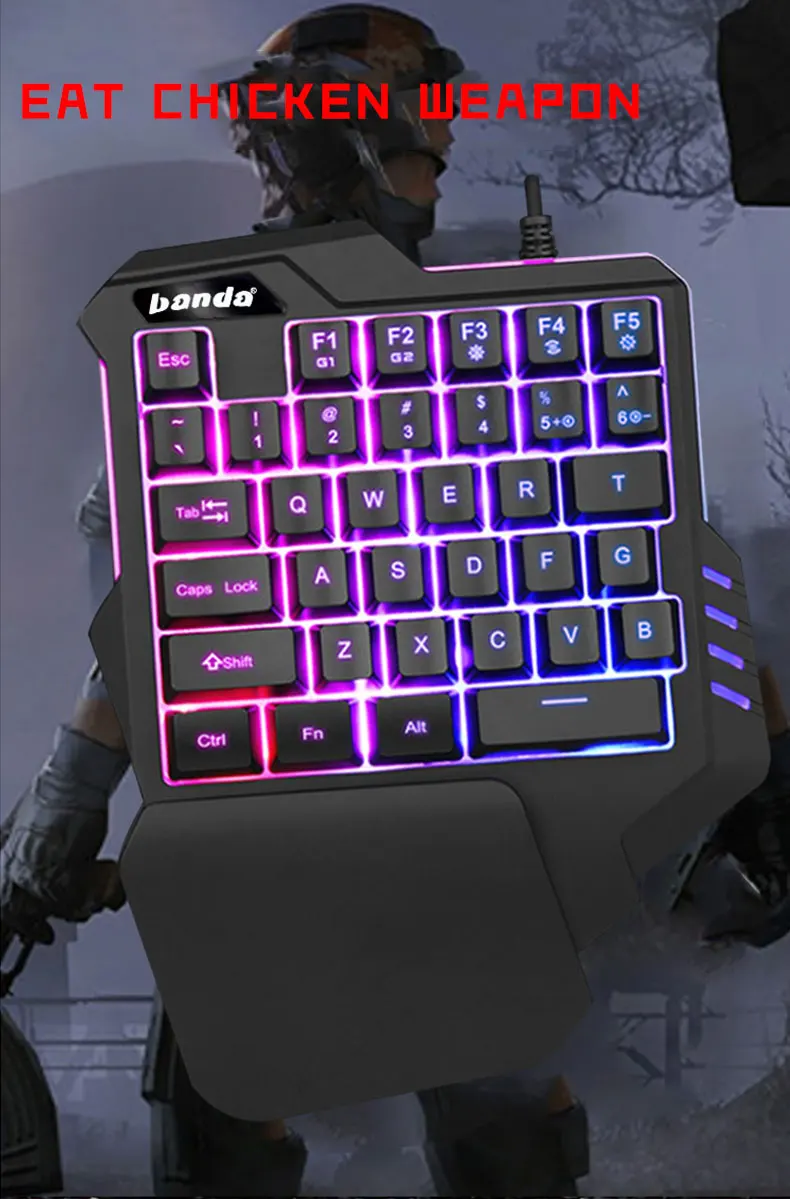 OEM custom notebook pc computer accessories 2.4g wired mini USB hand gaming keyboard touchpad gaming keyboard