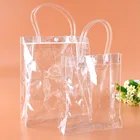 Custom clear pvc tote handbags, transparent shopping bags