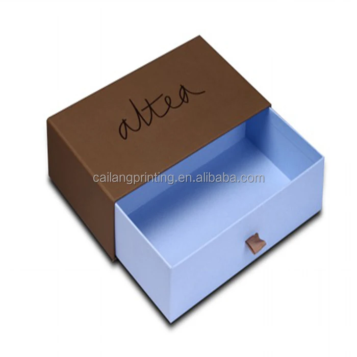 elegant wrapped cardboard paper gift box sliding shape drawer