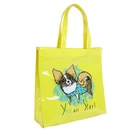 Wholesale promotional eco friendly yellow pvc plastic shopping bag with handles