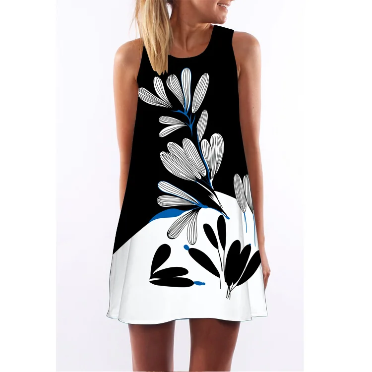 2019 Amazon sells hot style dresses in new digital print collars, N/a