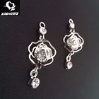 rose alloy silver custom pendant rhinestone charms 5014#