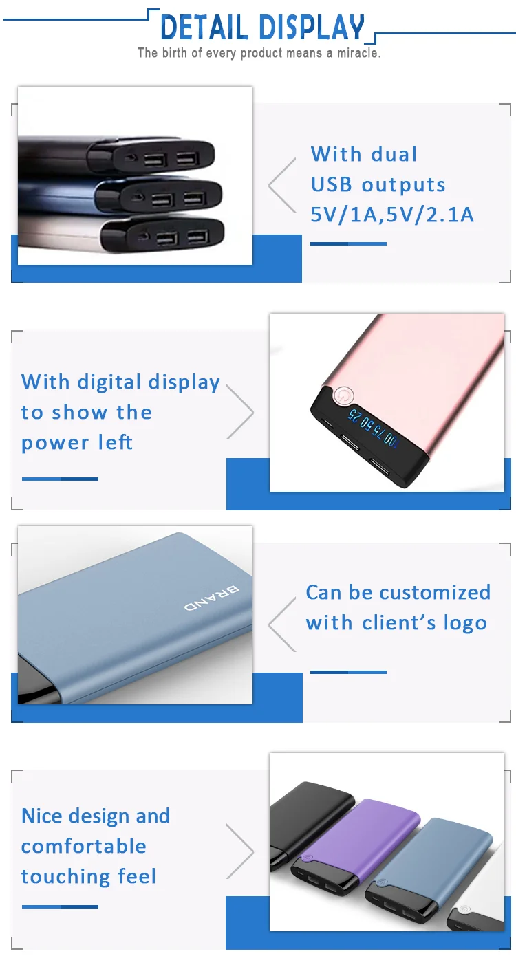 Rohs ce bulk power bank supply, slim customize 10000mah power banks - ANKUX.COM