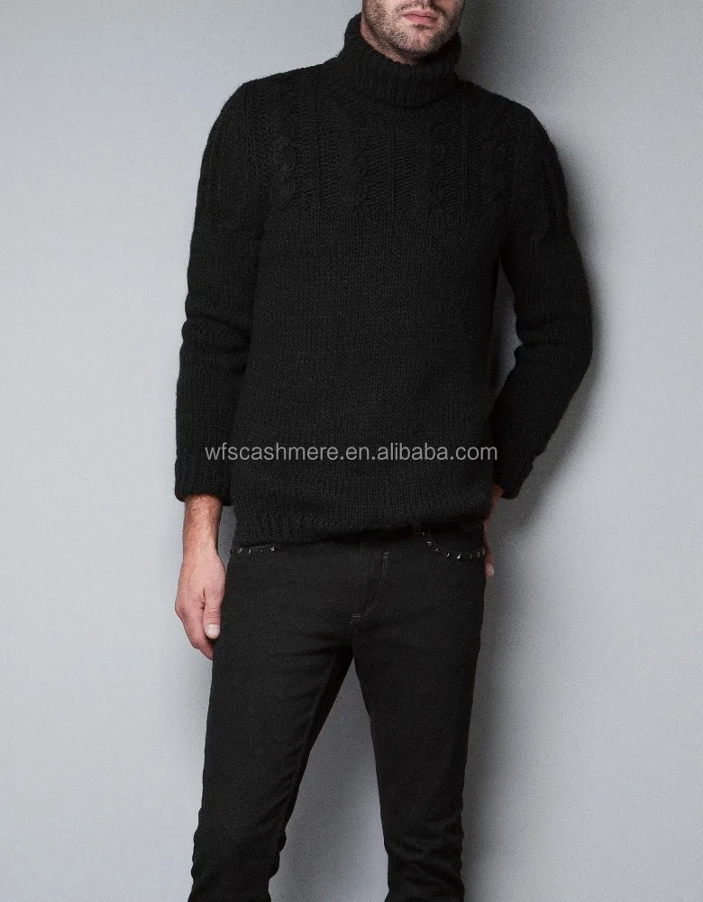 turtleneck winter casual cable knit sweater