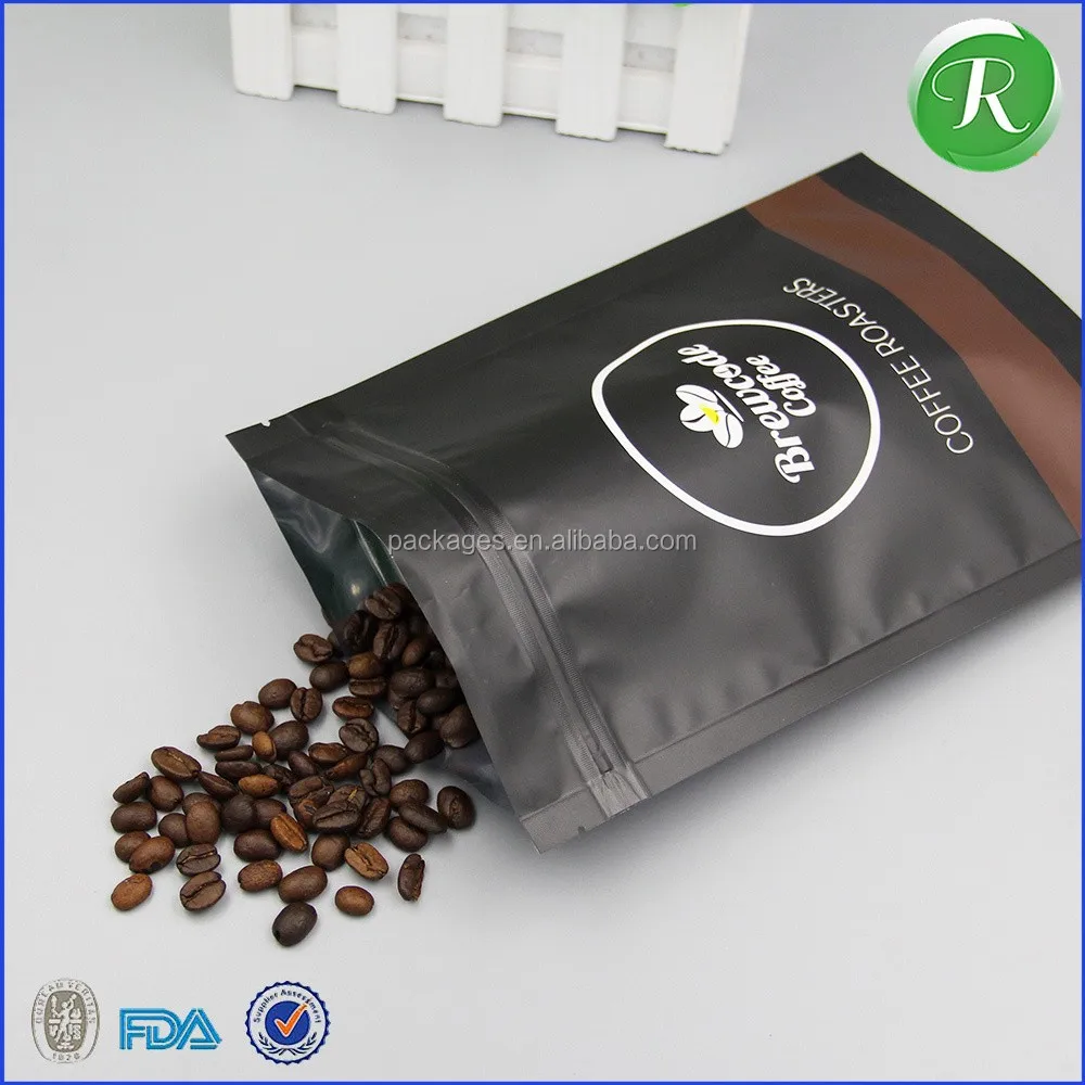 Square Bottom Flat Bottom Coffee Bag Wholesale 500g 250g Kraft Paper