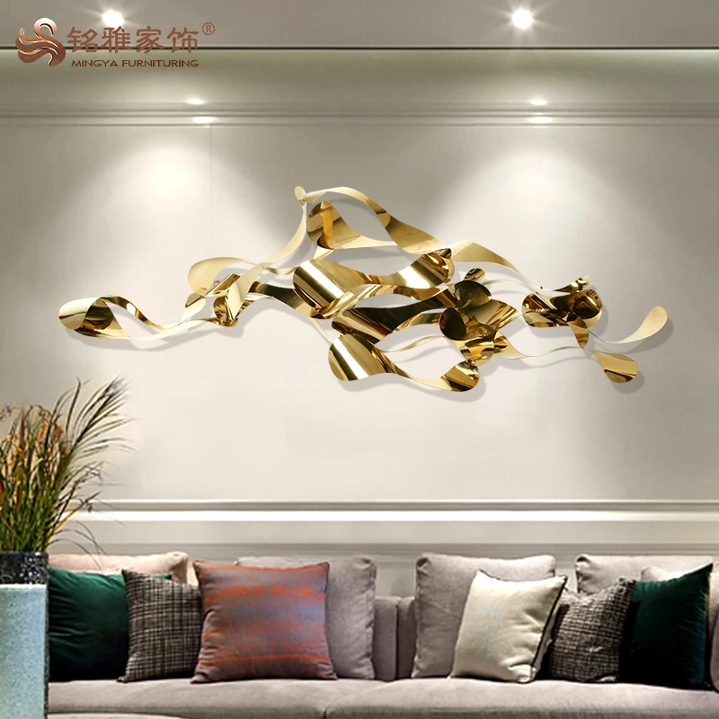 Maison intérieure décorative de luxe en métal fini suspendu mur art décor
