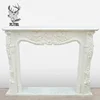 Hot Saling Hand Carved Stone White Fireplace Surround With Flowers