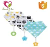 Wholesale Custom Brand 100% Cotton Baby Bibs With Teether