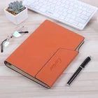 2020 new Logo Customized A5 hard cover spiral bind pu leather Cuaderno Notebook