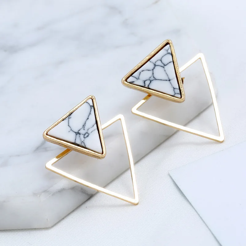 Gold Plate Hollow Double Triangle Geometric Resin Earrings Marble Triangle Acrylic Stud Earrings
Gold Plate Hollow Double Triangle Geometric Resin Earrings Marble Triangle Acrylic Stud Earrings