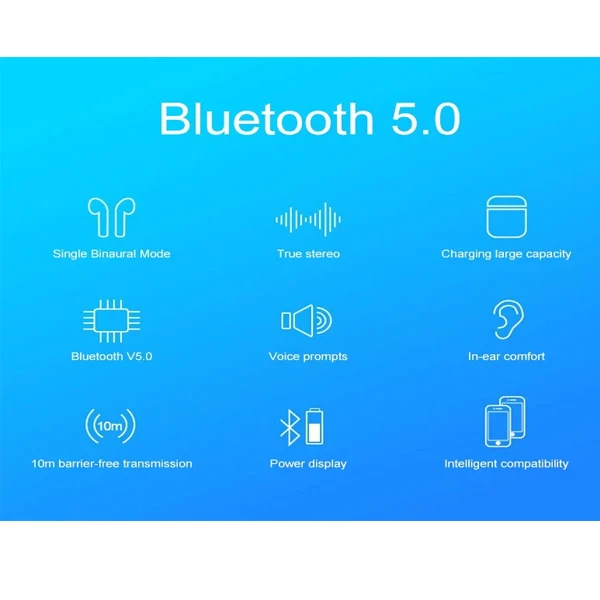 2019 New Touch BT5.0 Mini TWS i12 Earphone Sports True Wireless Touch Earbuds Binaural Call Auto Paring Earphones - ANKUX.COM